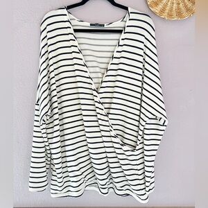 TART Striped‎ Faux Wrap Top Size 3X